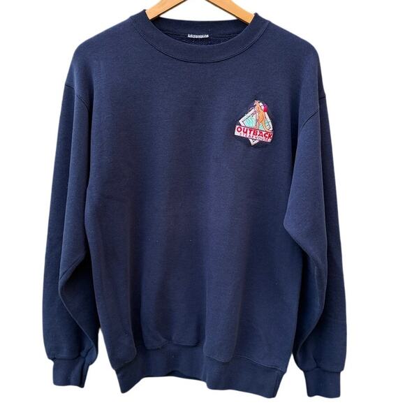 Outback Steakhouse Vintage Embroidered Kangaroo blue crewneck sweatshirt Sz XL - Picture 1 of 7